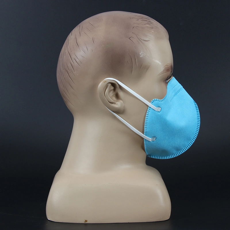 Disposable Industrial Protective KN95 Face Mask Without Valve Blue