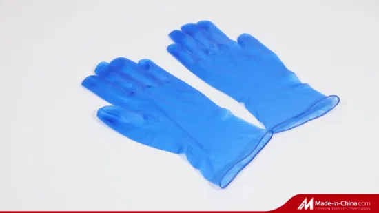 Синие/белые оптовые одноразовые латексные виниловые защитные перчатки для осмотра безопасности из ПВХ-каучука и нитрила для медицинского осмотра/салона красоты/электронного завода