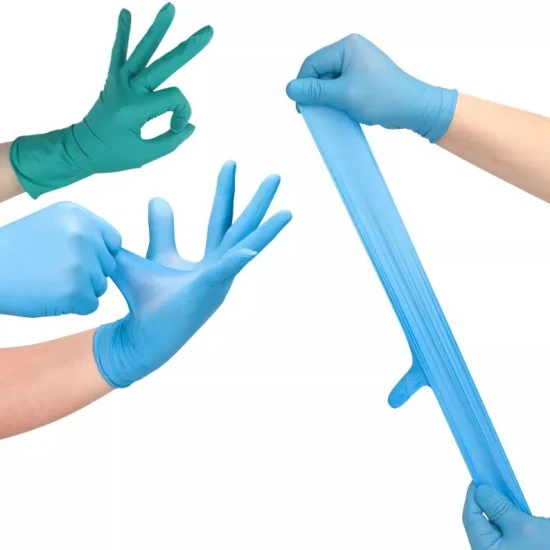 Малайзийские одноразовые синие защитные перчатки для тяжелых работ, нитриловые/виниловые/ПВХ/резиновые/латексные/перчатки